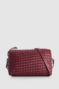Margo Leather Weave Crossbody Bag