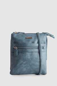 Blue Handbags: Multi Compartment Crossbody Bag