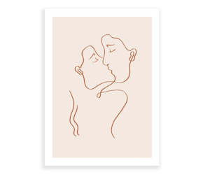 Lagom Design Studio Wall Prints: Love Lines - Wall Print by Lagom Design Studio