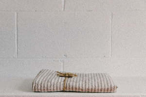 Kings Queens Sale French Linen: French Linen Flat Sheet Grey Stripe