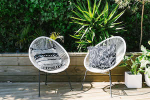 Geometric Print Cushion Cover – Black & White by Kim Soo