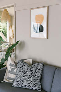 Sienna Cushion Cover – Natural & Black - Kim Soo