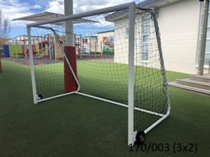 Freestanding Aluminium Football Goals – 3m x 2m with Wheels