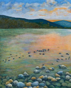 Products: Te Awa – Emerging light (diptych) EClaire Fine Art