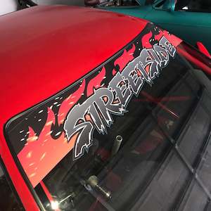 Window Banners: RED FLAME BANNER