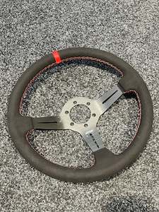 Interior: DND ALCANTARA WHEEL RED STITCH