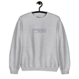 Products: Strength Block Embroidered Crew Grey - Strength Block