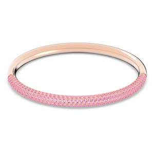 Bangle: STONE BANGLE, PINK, ROSE-TONE PLATED