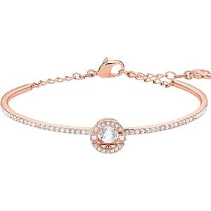 Bangle: SPARKLING DANCE BANGLE, WHITE, ROSE-GOLD TONE PLATED