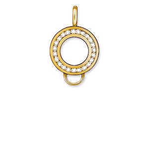 Charm Carrier: CHARM CLUB STERLING SILVER YELLOW GOLD PLATED CZ CARRIER