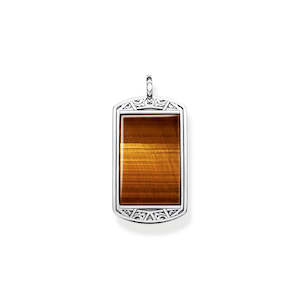 Pendant: REBEL TIGERS EYE DOG TAG PENDANT