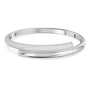Bracelet: DEXTERA BANGLE - WHITE, RHODIUM