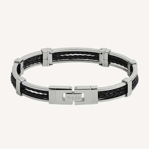 Bracelet: BAND OF STRENGTH MEN'S PLAITED LEATHER BRACELET
