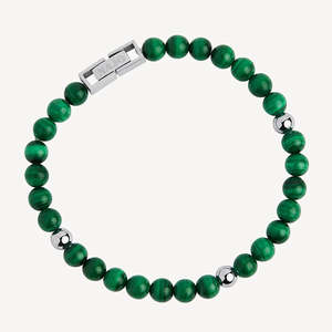 Bracelet: ATLAS MEN'S 6MM BEADED MALACHITE BRACELET