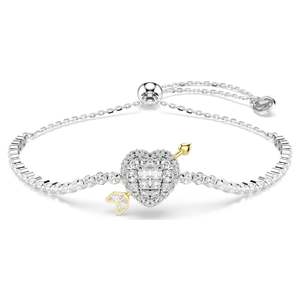 IDYLLIA BRACELET HEART W ARROW - WHITE, RHODIUM