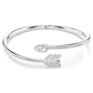 Bracelet: IDYLLIA BANGLE ARROW - WHITE, RHODIUM