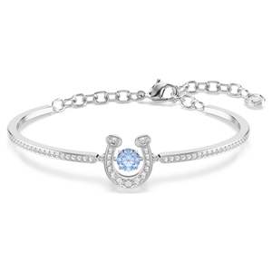 Bracelet: SYMBOLICA BANGLE HORSESHOE - BLUE, RHODIUM