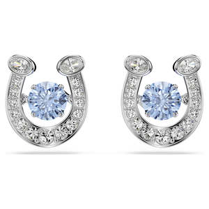 Earring: SYMBOLICA STUD EARRINGS HORSESHOE - BLUE, RHODIUM