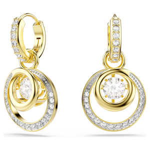 Earring: HYPERBOLA DROP EARRINGS - WHITE, GOLD