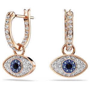 SYMBOLICA DROP EARRINGS EYE - MULTICOLOURED, ROSE-GOLD
