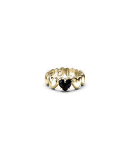 BAND OF HEARTS RING ONYX