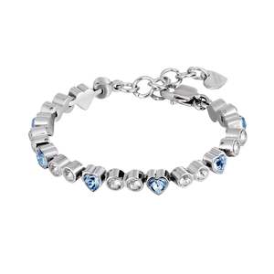 Bracelet: FURY SHINY SILVER CRYSTAL/BLUE BRACELET