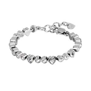 FURY SHINY SILVER CRYSTAL BRACELET