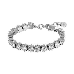 Bracelet: COURAGE SHINY SILVER CRYSTAL BRACELET