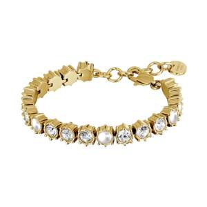 Bracelet: COURAGE SHINY GOLD CRYSTAL/PEARL BRACELET