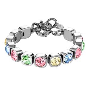 CONIAN SHINY SILVER MULTI-PASTEL BRACELET