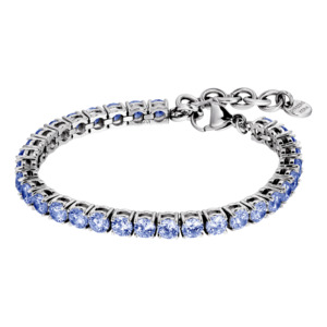 Bracelet: COBRA SHINY SILVER LIGHT BLUE BRACELET