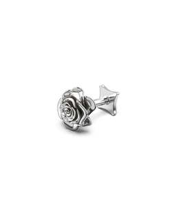 Earring: SINGLE ROSE BUD FLATBACK EARRING