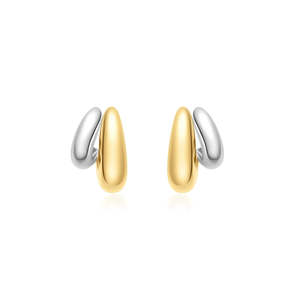 TIDE DOME STUD HOOP EARRINGS