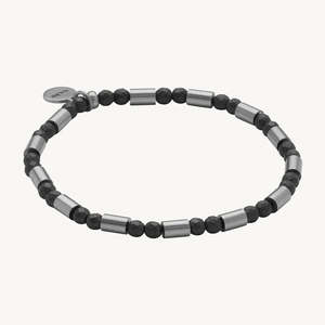 NOVA MEN'S HAEMATITE & STEEL BRACELET