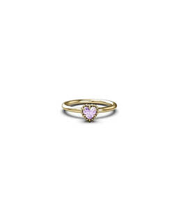 DAHLIA'S HEART RING PINK AMETHYST