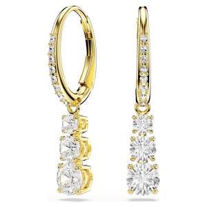 STILLA ATTRACT HOOP EARRINGS - WHITE, GOLD