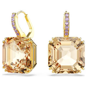 Earring: MILLENIA DROP EARRINGS - CARAMEL, GOLD