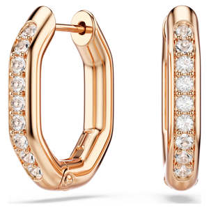DEXTERA HOOP EARRINGS SMALL - WHITE, ROSE-GOLD