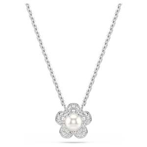 Necklace: ARIANA GRANDE X PENDANT FLOWER - WHITE RHODIUM