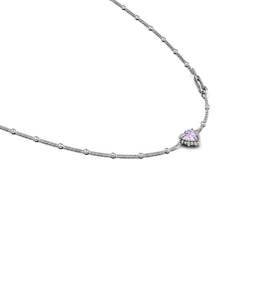 Necklace: DAHLIA HEART NECKLACE PINK AMETHYST