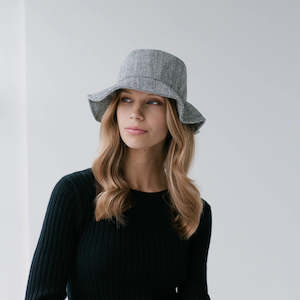 Sophie: Wool Bucket Hat Herringbone