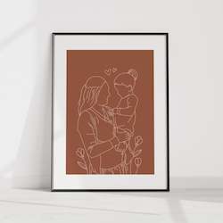 Custom line art portrait