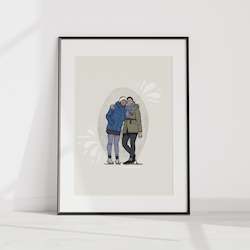 Custom 1: Custom portrait with outlines