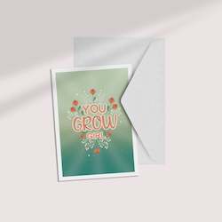 Grow girl â¢ A6 greeting card