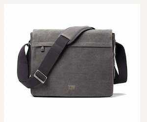 TRP0240 TROOP LONDON CLASSIC CANVAS LAPTOP MESSENGER BAG - 16.5 DIAGONALLY - Charcoal