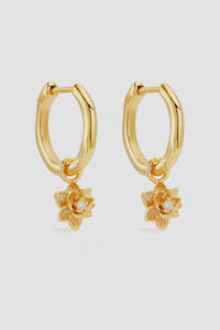 Earrings 1: Bloom within Lotus Hoops   - 18k Gold Vermeil