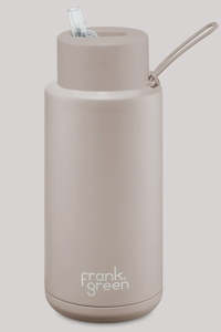 Drink Bottles: 34oz Stainless Steel Ceramic Reusable Cup Moon Dust with Straw Lid