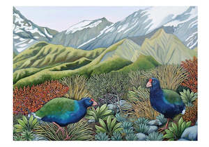 Clare Reilly - Takahe In Their Garden of Eden - Card