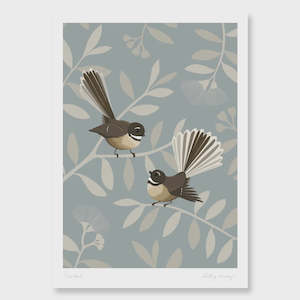 Fantail Pair / Pīwakawaka - A3  Print