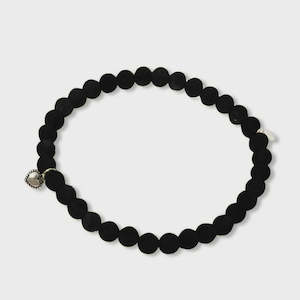 La Pierre Black Onyx Stretchy Bracelet W/S